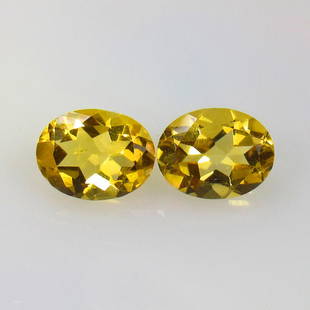 3.61 Ct Natural Citrine Pair Loose Stones: Weight - 3.61 Ct / Size -9.00 x 7.00 x 5.00 mm / 2 Pc's / Shape - Oval Cut / Color - Yellow Color / Clarity - VVS / Origin - Brazil / Treatment - None