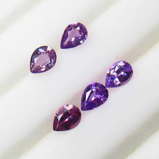 0.90 Ct Natural 5 Pink Sapphire Set Loose Stones: Weight - 0.90 Ct / Size- 4.3x3.2 - 4.4x3.1 mm / 5 Pc's / Shape - Pear Cut / Clarity - VVS / Origin - Sri Lanka / Treatment - Standard Heated