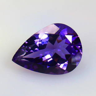 11.32 Ct Natural Purple Amethyst Loose Stone: Weight - 11.32 Ct / Size - 19.10 x 13.70 x 9.10 mm / Shape - Pear Cut / Color - Purple / Clarity - VVS / Origin -Brazil / Treatment - None