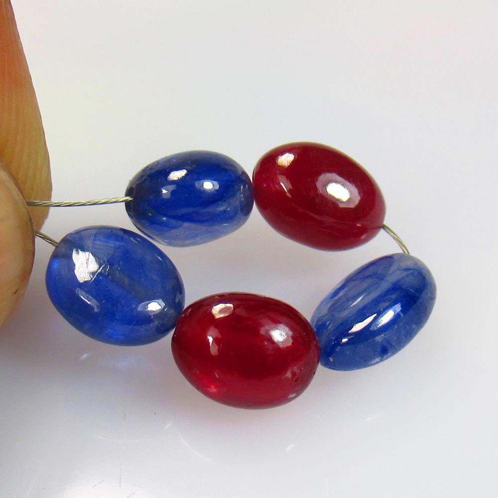 15.45 Ct Natural 5 Drilled Ruby Sapphire Loose Beads (1 of 2)