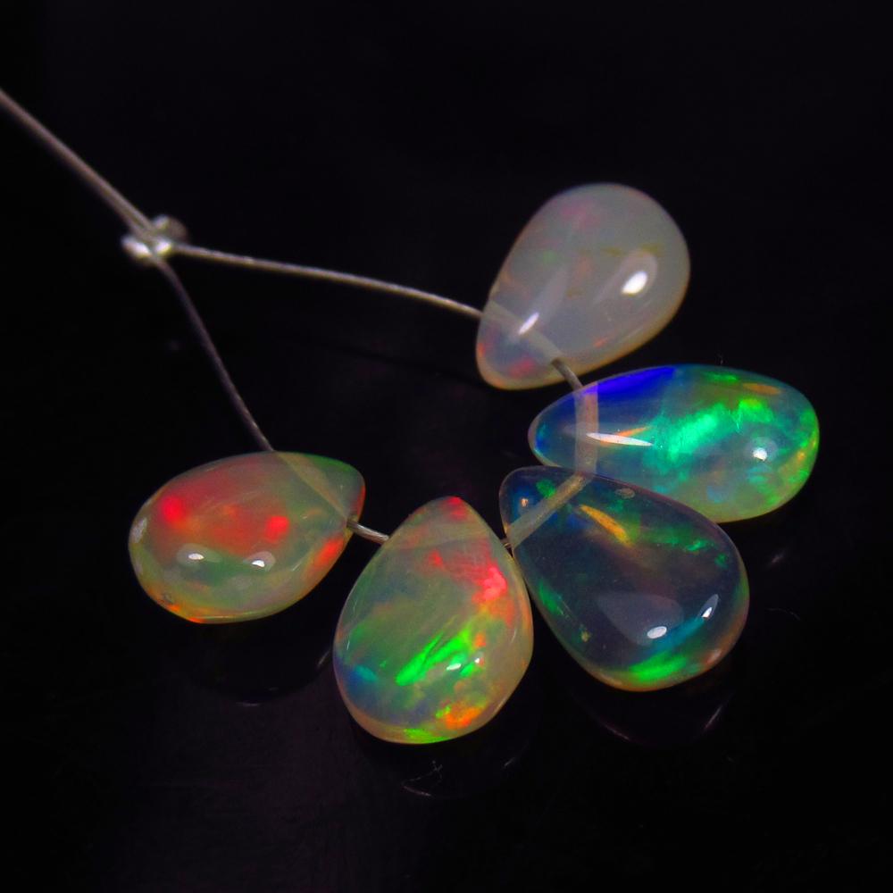 4.32 Ct Natural 5 Drilled Multi-color Fire Opal Loose Beads (1 of 2)