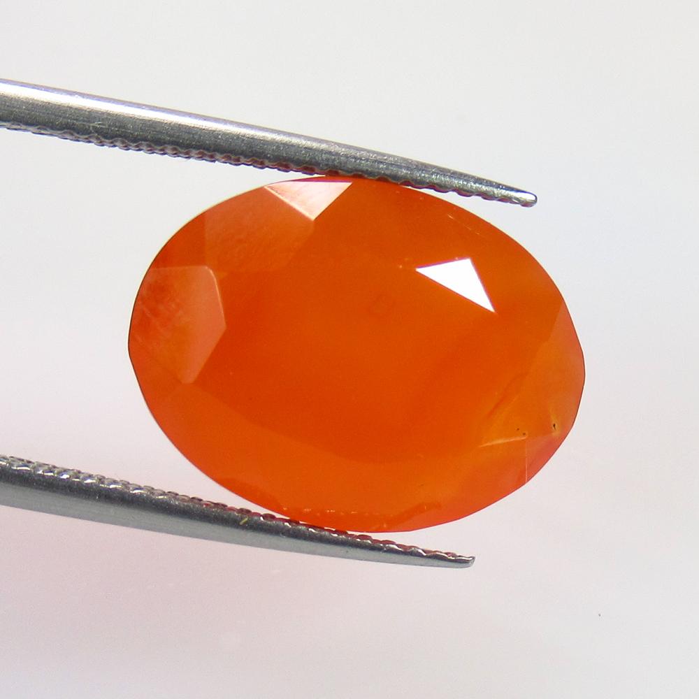 7.93 Ct Natural Carnelian Loose Stone: Weight - 7.93 Ct / Size - 16.10 x 12.1 0x 6.70 mm / Shape - Oval Cut / Clarity - Semi - Transparent / Origin - Brazil