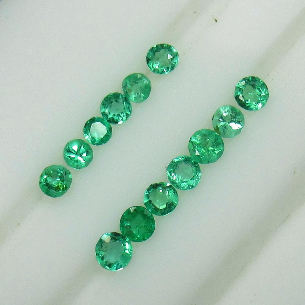 0.61 Ct Natural 13  Emerald Set Loose Stones (1 of 2)