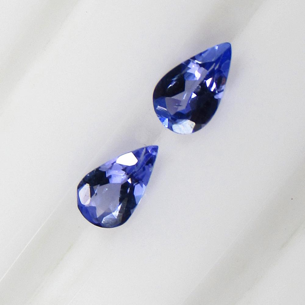 0.43 Ct Natural Tanzanite Pair Loose Stones: Weight - 0.43 Ct / Size - 5.20 x 3.20 x 1.90 mm / 2 Pc's / Shape - Pear Cut / Clarity - VS / Origin - Tanzania / Treatment - Standard Heated