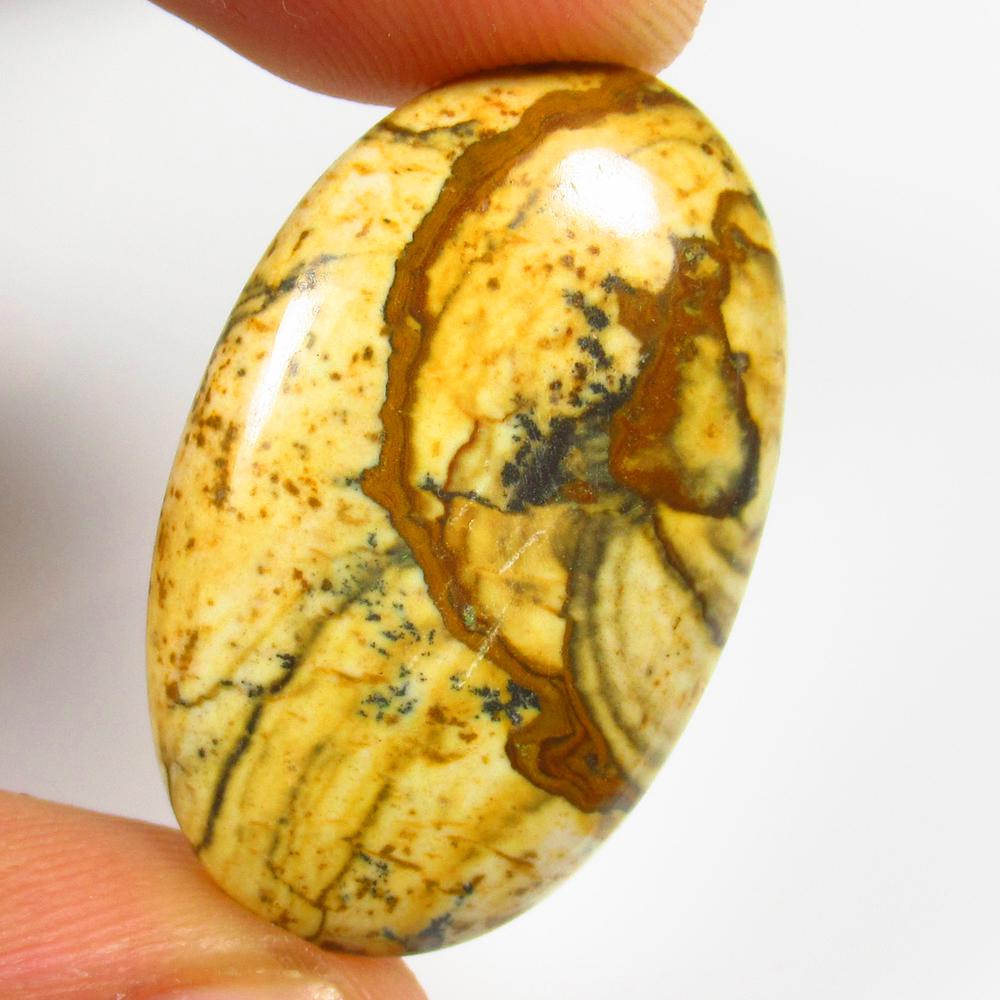 21.64 Ct Natural Jasper Quartz Loose Stone: weight - 21.64 Ct / Size - 30.00 x 20.00 x 5.20 mm / Shape - Excellent Oval Cab / Origin - Brazil / Treatment - None