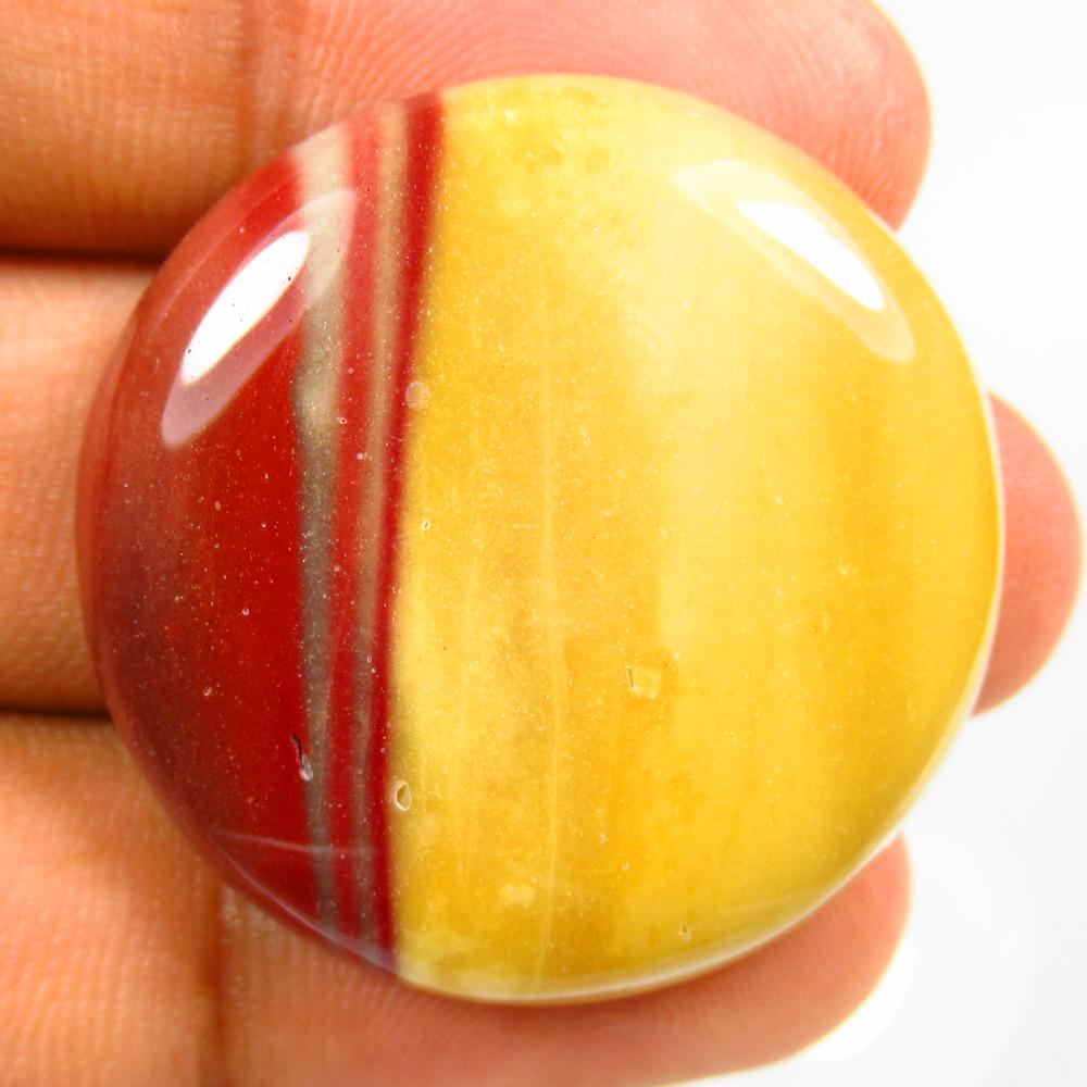 49.90 Ct Natural Banded Jasper Loose Stone: weight - 49.90 Ct / Size -33.00 x 33.00 x 6.70 mm mm / Shape - Excellent Round Cab / Origin - Brazil / Treatment - None