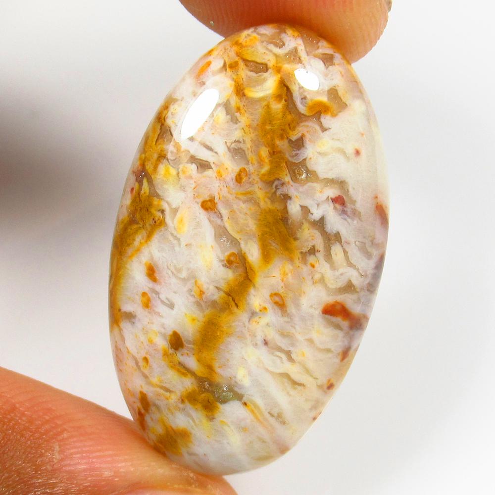 33.59 Ct Natural Jasper Quartz Loose Stone: weight - 33.59 Ct / Size - 35.00 x 22.00 x 6.70 mm / Shape - Excellent Oval Cab / Origin - Brazil / Treatment - None