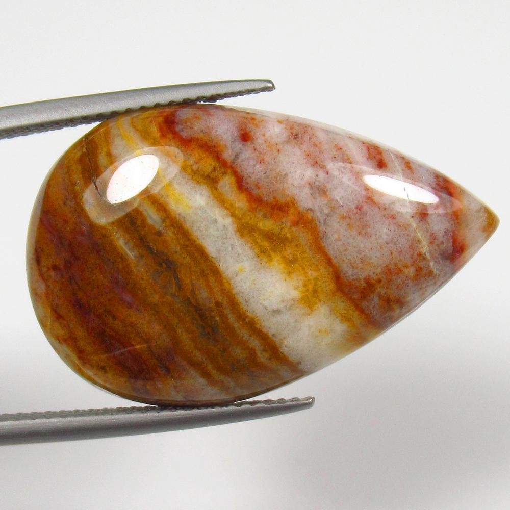 21.64 Ct Natural Jasper Quartz Loose Stone: weight - 21.64 Ct / Size - 29.00 x 18.60 x 6.30 mm / Shape - Excellent Pear Cab / Origin - Brazil / Treatment - None