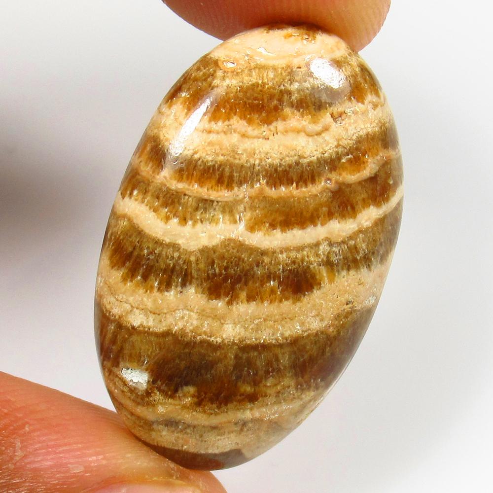 25.05 Ct Natural Banded Jasper Quartz Loose Stone: weight - 25.05 Ct / Size -33.00 x 20.00 x 6.10 mm / Shape - Excellent Trillion Cab / Origin - Brazil / Treatment - None