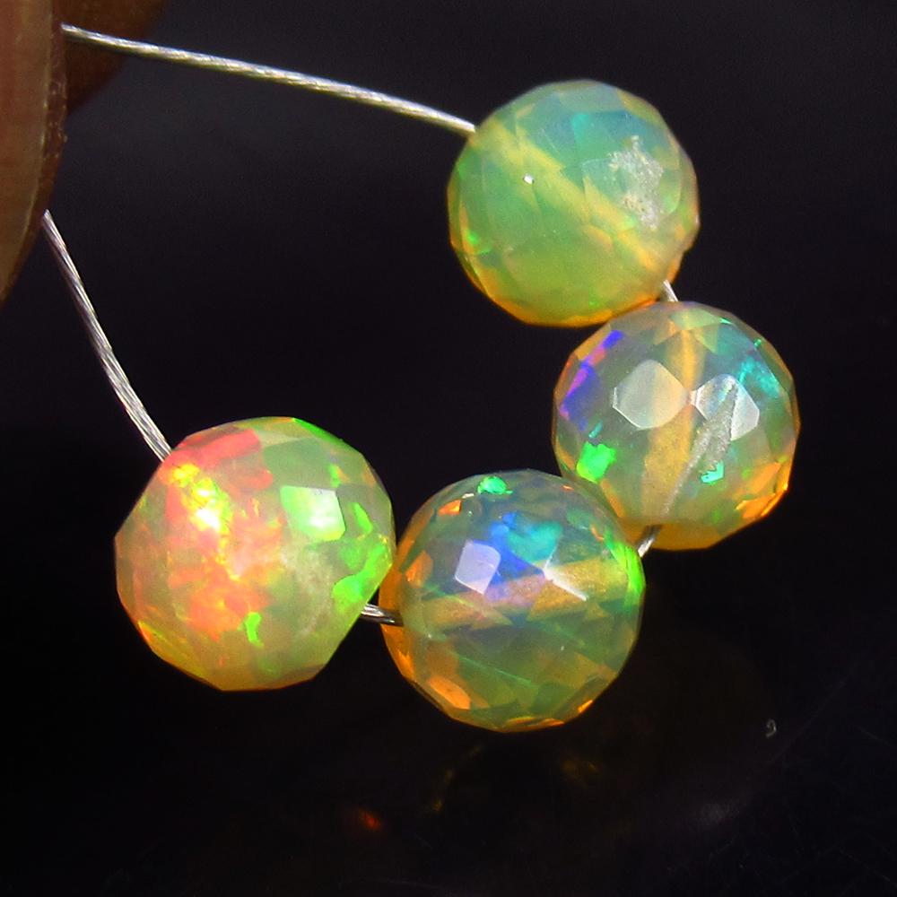 2.51 Ct Natural 4 Drilled Multi-color Fire Opal Loose Beads (1 of 2)