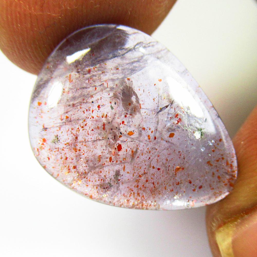 8.11 Ct Natural Sunstone Catseye Loose Stone: Weight - 8.11 Ct / Size - 20.10 x 15.40 x 3.90 mm / Shape - Pear Cabochon / Clarity - Transparent / Origin - India / Treatment - None