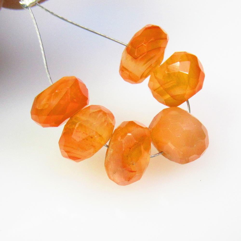 15.55 Ct Natural 6 Carnelian Loose Beads: Weight - 15.55 Ct / Size - 7.60 - 8.20 mm / 6 Pc's / Shape - Round Beads / Clarity - Opaque / Origin - Brazil