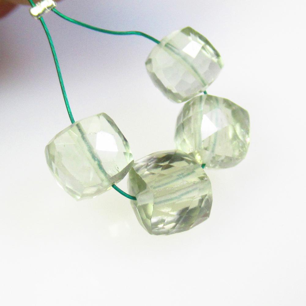8.90 Ct Natural 4 Green Amethyst Loose Beads (1 of 2)