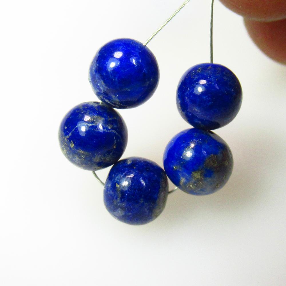 14.06 Ct Natural 5 Drilled Blue Lapis Lazuli Loose Beads (1 of 2)