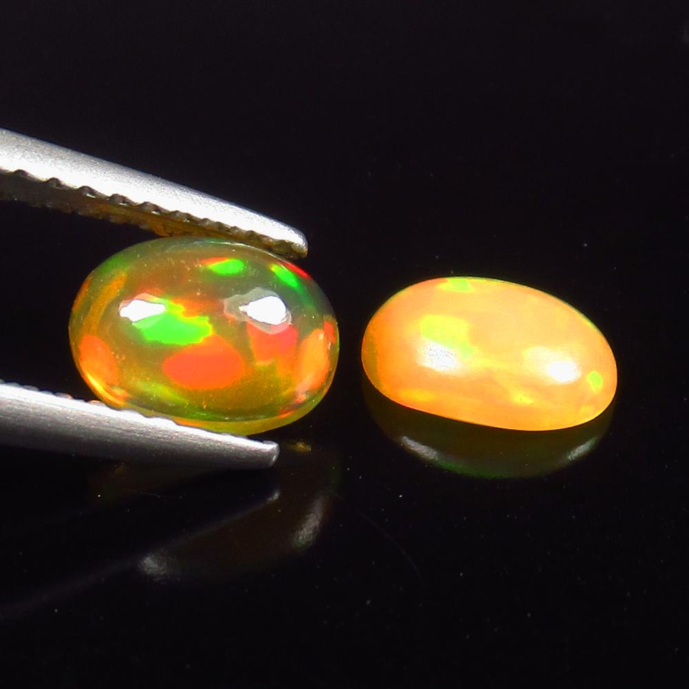 1.13 Ct Natural Multi-Color Opal Pair Loose Stones (1 of 2)