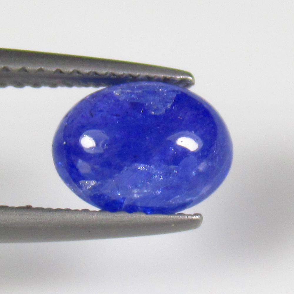 2.49 Ct Natural Tanzanite Loose Stone: Weight - 2.49 Ct / Size - 9.10 x 7.00 x 4.40 mm / Shape - Oval Cab / Clarity - SI / Origin - Tanzania / Treatment - Standard Heated