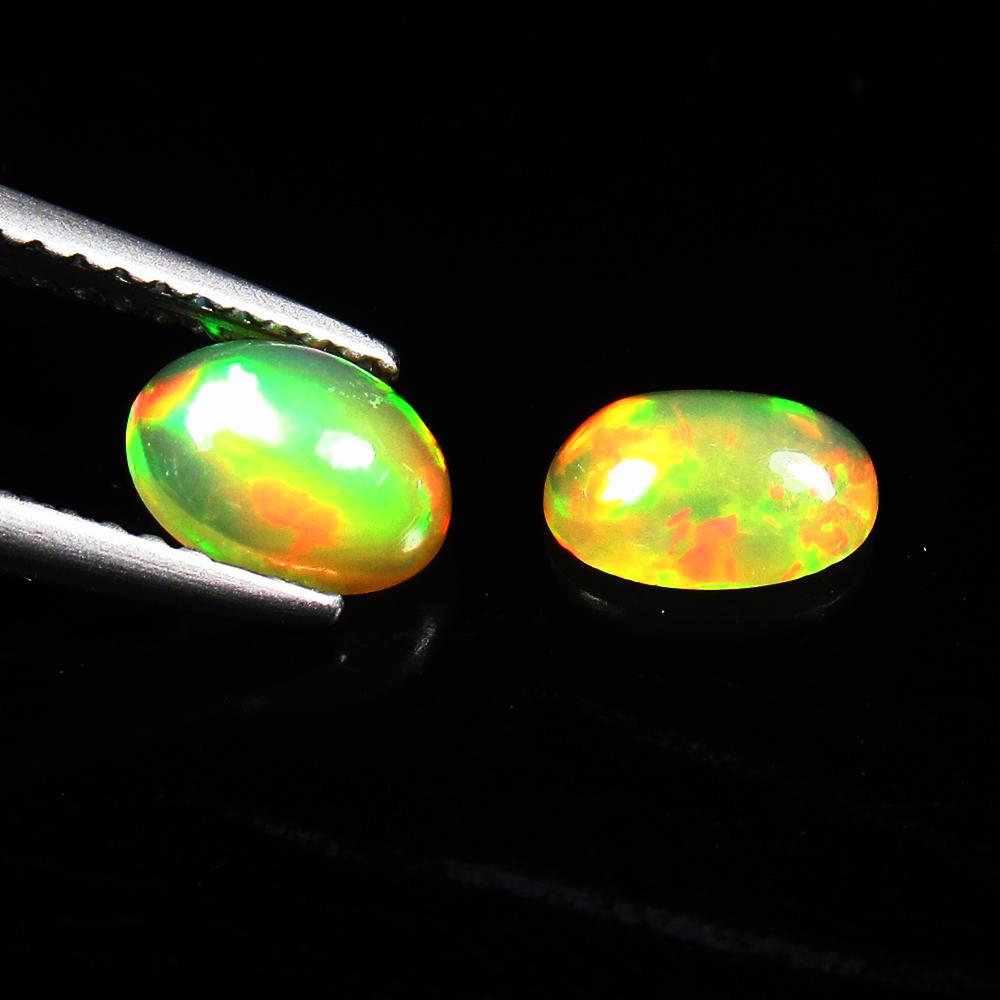1.17 Ct Natural Multi-Color Opal Pair Loose Stones (1 of 2)