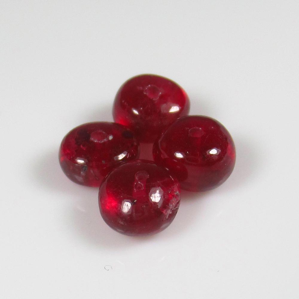 6.10 Ct Natural 4 Drilled Red Ruby Loose Beads (1 of 2)