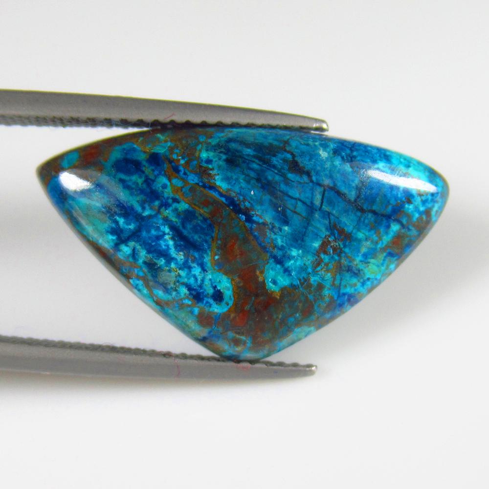 8.81 Ct Natural Tibetan Sky Turquoise Loose Stone: Weight - 8.81 Ct / Size - 21.00 x 13.00 x 4.00 mm / Good Color / Trillion Cabochon - Ready for Jewellery Setting / Origin - Africa / Treatment - None