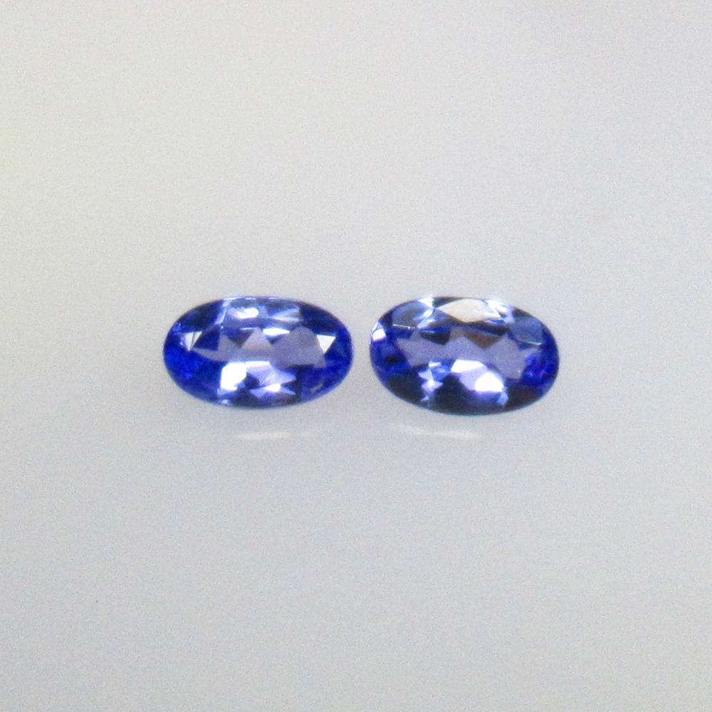 0.51 Ct Natural Tanzanite Pair Loose Stones: Weight - 0.51 Ct / Size - 5.00 x 3.10 x 1.70 mm / 2 Pc's / Shape - Oval Cut / Clarity - VVS / Origin - Tanzania / Treatment - Standard Heated