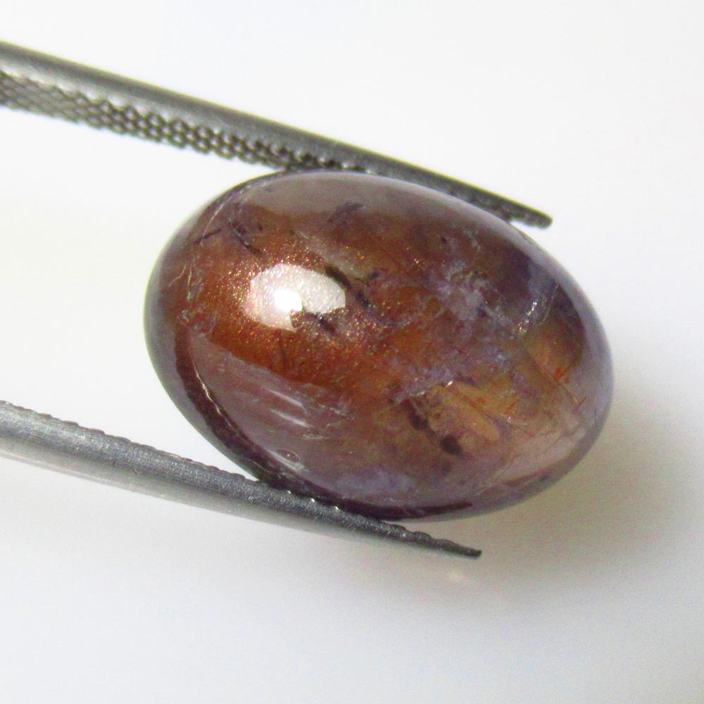 10.81 Ct Natural Sunstone Catseye Loose Stone: Weight - 10.81 Ct / Size - 16.20 x 11.90 x 8.10 mm / Shape - Oval Cab / Clarity - Semi Transaprent / Origin - Brazil / Treatment - None