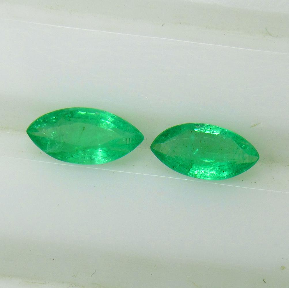 0.55 Ct Natural Emerald Pair Loose Stones (1 of 2)