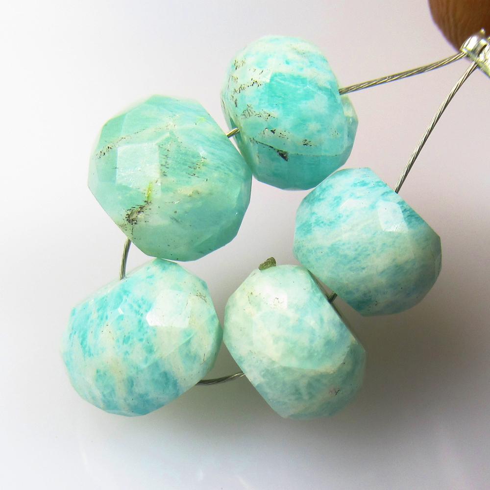 16.00 Ct Natural 5 Amazonite Loose Beads: Weight - 16.00 Ct / Size - 8.00 - 8.80 mm / 5 Pc's / Shape - Drilled Round Beads / Color - Green / Clarity - Transparent / Origin - Brazil / Treatment - None