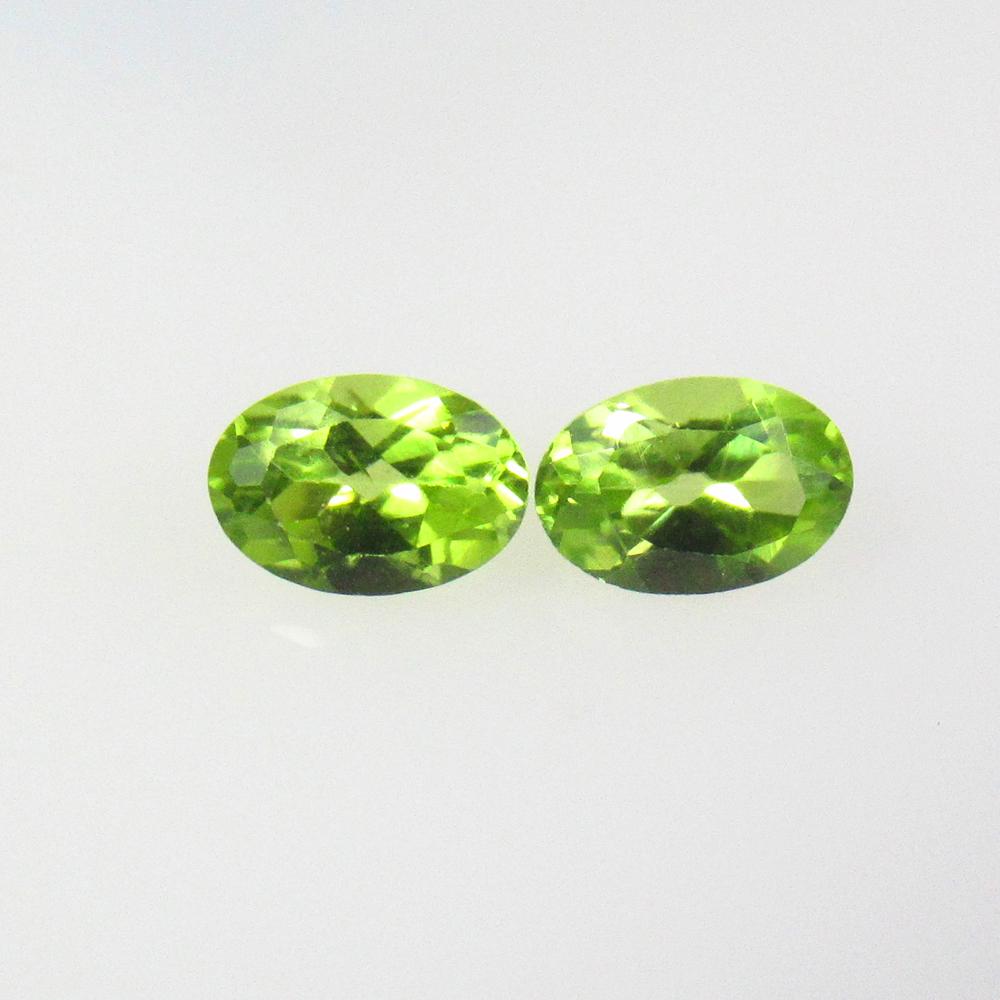1.15 Ct Natural Peridot Pair Loose Stones: Weight - 1.15 Ct / Size - 6.00 x 4.00 x 3.00 mm / 2 Pc's / Shape - Oval Cut / Color - Green / Clarity - VVS / Origin - Pakistan / Treatment - None