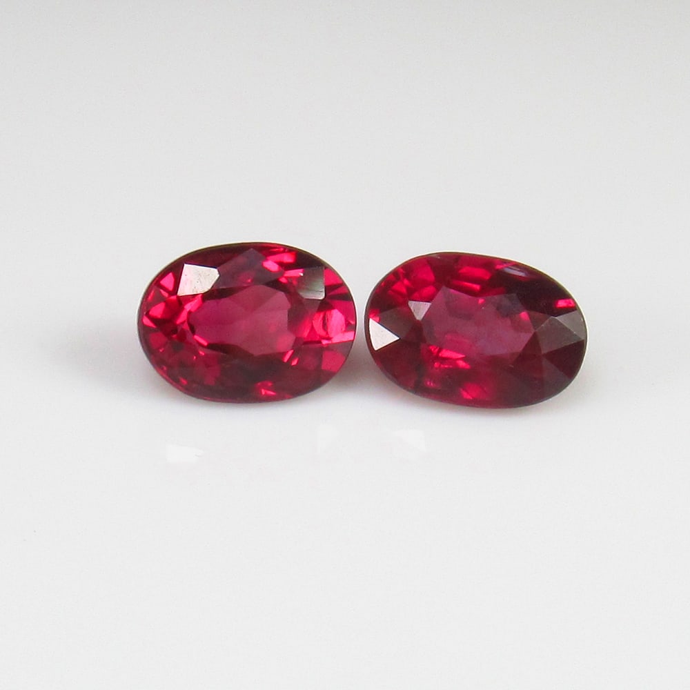 2.40 Ct Natural Rhodolite Garnet Pair Loose Stones: Weight - 2.40 Ct / Size - 7.10 x 5.00 x 4.10 mm / 2 Pc's / Shape - Oval Cut / Clarity - VVS / Origin - Nigeria / Treatment - None