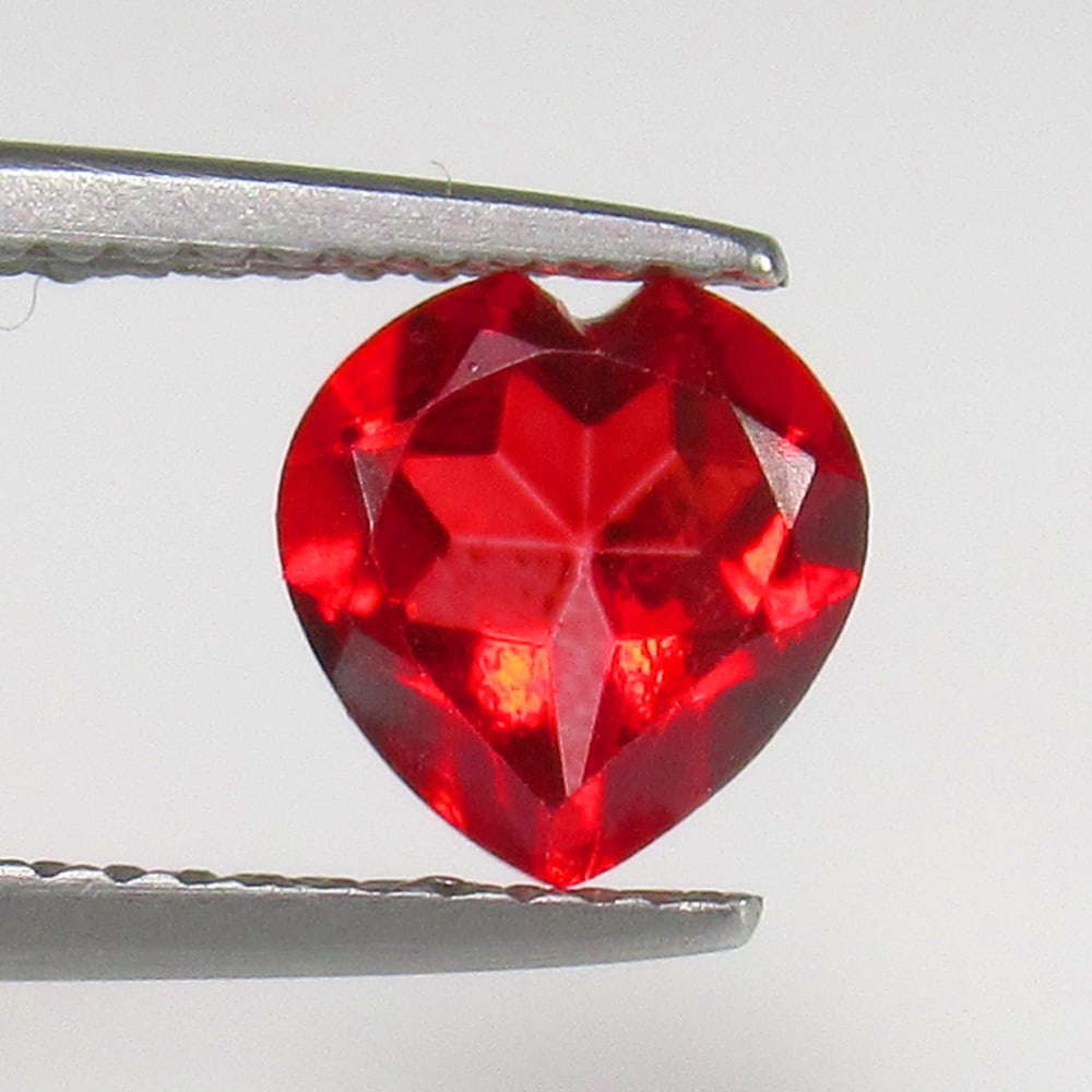 1.60 Ct Natural Red Garnet Loose Stone: Weight - 1.60 Ct / Size - 7.30 x 7.00 x 4.30 mm / Shape - Heart Cut / Clarity - VVS / Origin - Nigeria / Treatment - None
