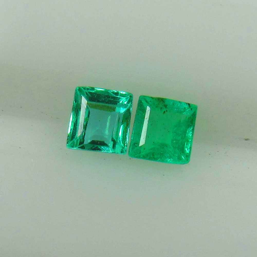 0.19 Ct Natural Emerald Pair Loose Stones (1 of 3)