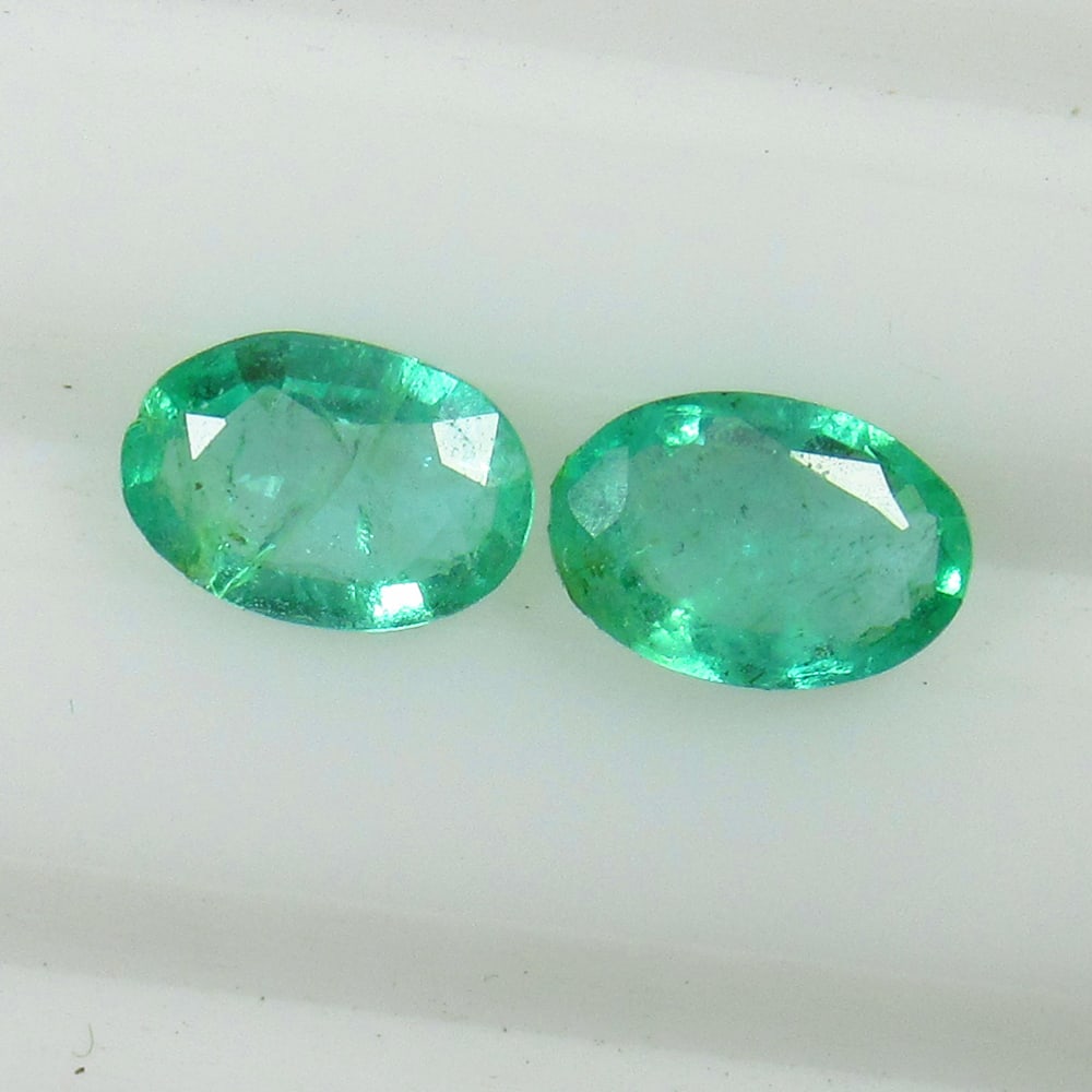 0.71 Ct Natural Emerald Pair Loose Stones (1 of 2)