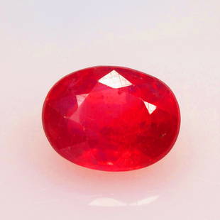 3.71 Ct Natural Red Ruby Loose Stone: Weight - 3.71 Ct / Size - 9.80 x 7.70 x 5.20 mm / Shape - Oval Cut / Color - Red / Clarity - SI / Origin - Africa / Treatment - Heated With Glass Filling