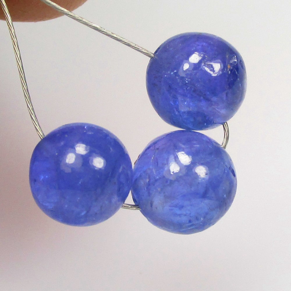 5.22 Ct Natural Tanzanite Loose Beads: Weight - 5.22 Ct / Size - 5.90 - 6.00 mm / 3 Pc's / Shape - Round Beads / Clarity - VVS / Origin - Tanzania / Treatment - Standard Heated