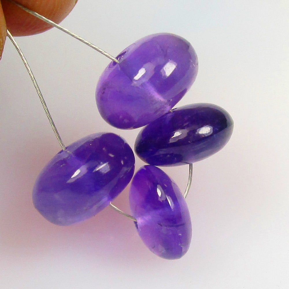 14.59 Ct Natural 3 Purple Amethyst Loose Beads (1 of 2)