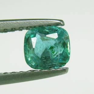 0.50 Ct Natural Emerald Loose Stone: Weight - 0.50 Ct / Size - 5.00 x 4.60 x 3.40 mm / Shape - Cushion Cut / Color - Green / Clarity - SI / Origin - Zambia / Treatment - Colorless Oil / Stock Id : N9851