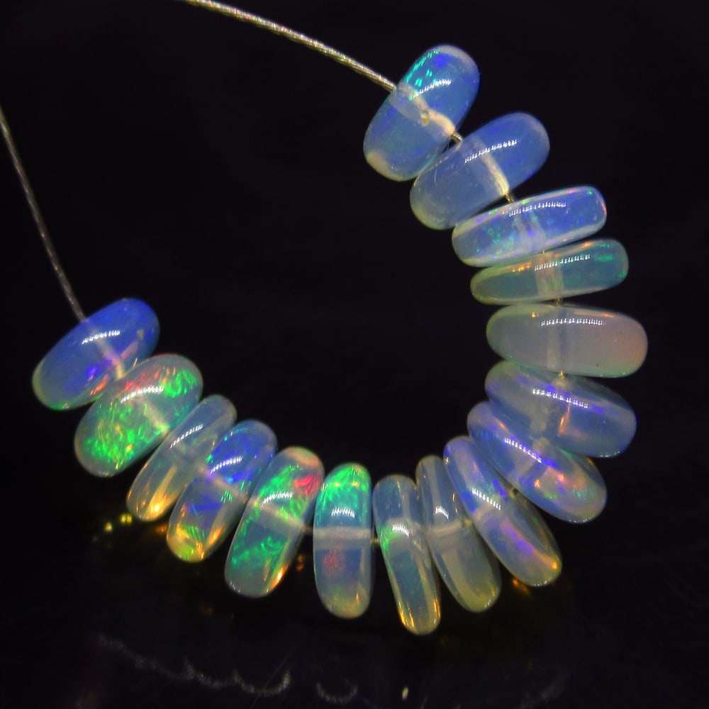 7.26 Ct Natural 26 Drilled Fire Opal Loose Beads (1 of 2)