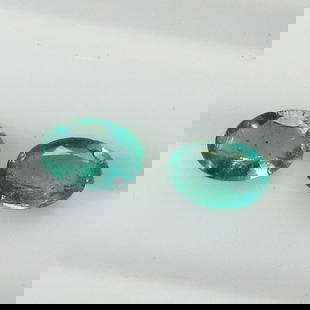 0.90 Ct Natural Emerald Pair Loose Stones: Weight - 0.90 Ct / Size - 6.00 x 4.30 x 2.50 mm / 2 Pc's / Shape - Oval Cut / Color - Green / Clarity - SI / Origin - Zambia / Treatment - Colorless Oil / Stock Id : N12733