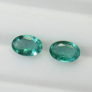 0.90 Ct Natural Emerald Pair Loose Stones: Weight - 0.90 Ct / Size - 6.00 x 4.30 x 2.50 mm / 2 Pc's / Shape - Oval Cut / Color - Green / Clarity - SI / Origin - Zambia / Treatment - Colorless Oil / Stock Id : N12733