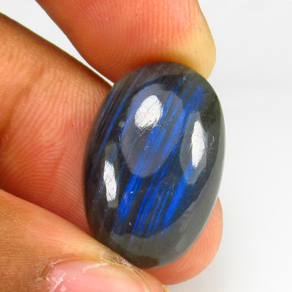 17.85 Ct Natural Labradorite Loose Stone: Weight - 17.85 Ct / Size - 23.00 x 10.50 x 6.80 mm / Shape - Excellent Oval Cab / Clarity - Opaque / Origin - Africa / Treatment - None
