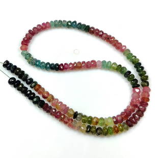 53.11 Ctw Natural 132 Multicolor Tourmaline Drilled Round Beads Certified Natural Gemstones: Weight - 53.11 Ct / Size - 4.30 - 4.60 mm / 132 P'cs / Clariry - Semi-Transparent / Top Class Quality / Round Beads / Origin - Brazil / Hardness - 7.0 / Treatment - None