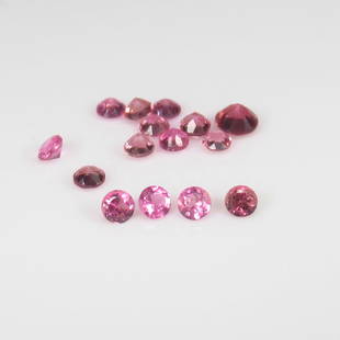 0.72 Ct Natural Pink Tourmaline Jewellery Set Loose Stones: Weight - 0.72 Ct / Size - 2.00 - 3.00 mm / 15 Pc's / Shape - Round Cut / Color - Pink / Clarity - VVS / Origin - Mozambique / Treatment - None