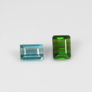 0.96 Ct Natural Multicolor Tourmaline Pair Loose Stones: Weight - 0.96 Ct / Size - 5.0x3.5 & 5.2x4.0 mm / 2 Pc's / Shape - Octagon Cut / Color - Multicolor / Clarity - VVS / Origin - Mozambique / Treatment - None