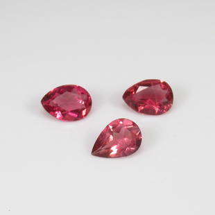 1.78 Ct Natural Pink Tourmaline Set Loose Stones: Weight - 1.78 Ct / Size - 7.0x5.0 - 7.1x5.1 mm / 3 Pc's / Shape - Pear Cut / Color - Pink / Clarity - VVS / Origin - Mozambique / Treatment - None