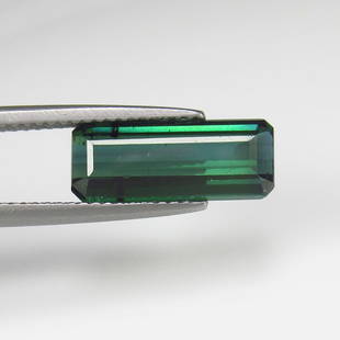 3.45 Ct Natural Tourmaline Loose Stone: Weight - 3.45 Ct / Size - 14.50 x 6.00 x 4.00 mm / Shape - Octagon Cut / Color - Green / Clarity - SI / Origin - Mozambique / Treatment - None