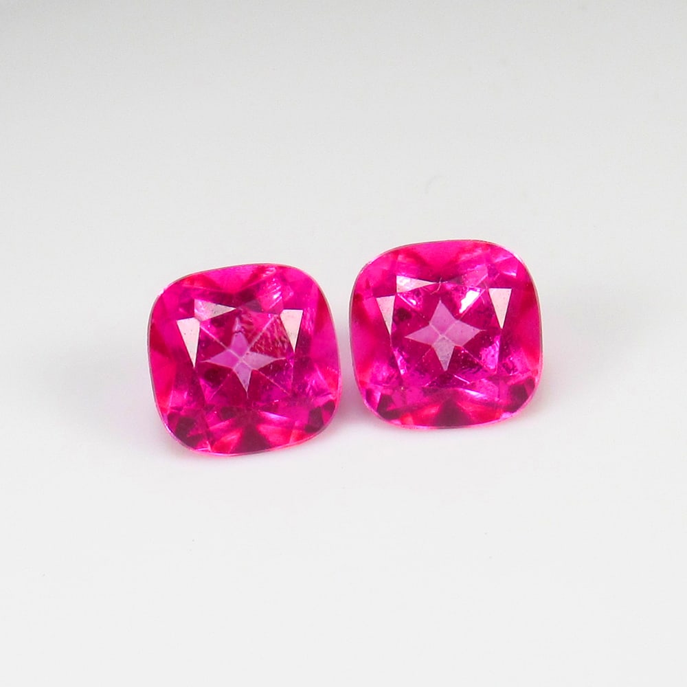 6.21 Ct Natural Pink Topaz Pair Loose Stones Certified Natural earthmined Gemstones (1 of 2)
