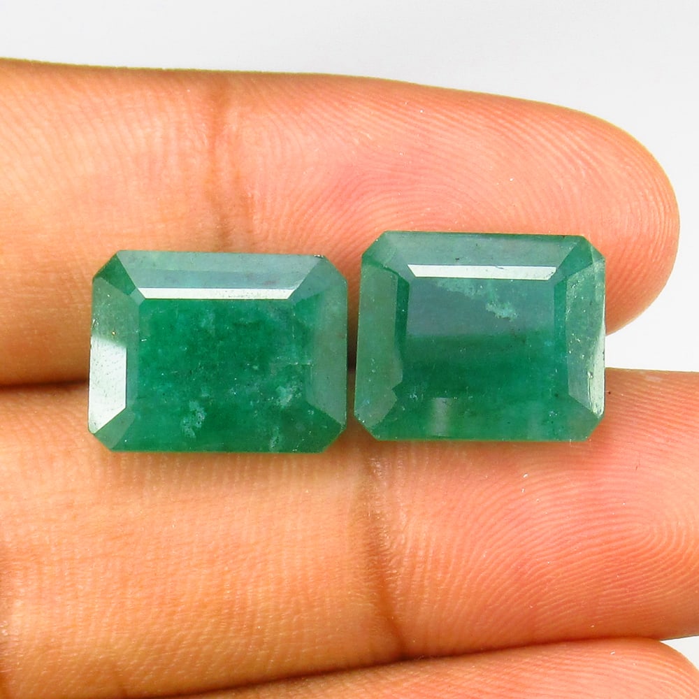 15.97 Ct Natural Emerald Pair Loose Stones Certified Natural earthmined Gemstones (1 of 3)