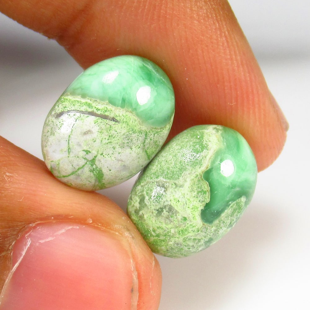 9.81 Ct Natural Verosite Jasper Pair Loose Stones Certified Natural earthmined Gemstones (1 of 2)