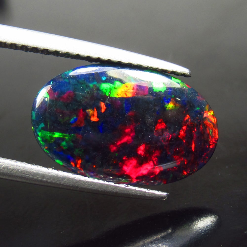 2.07 Ct Natural Black Fire Opal Loose Stone Certified Natural earthmined Gemstones (1 of 3)