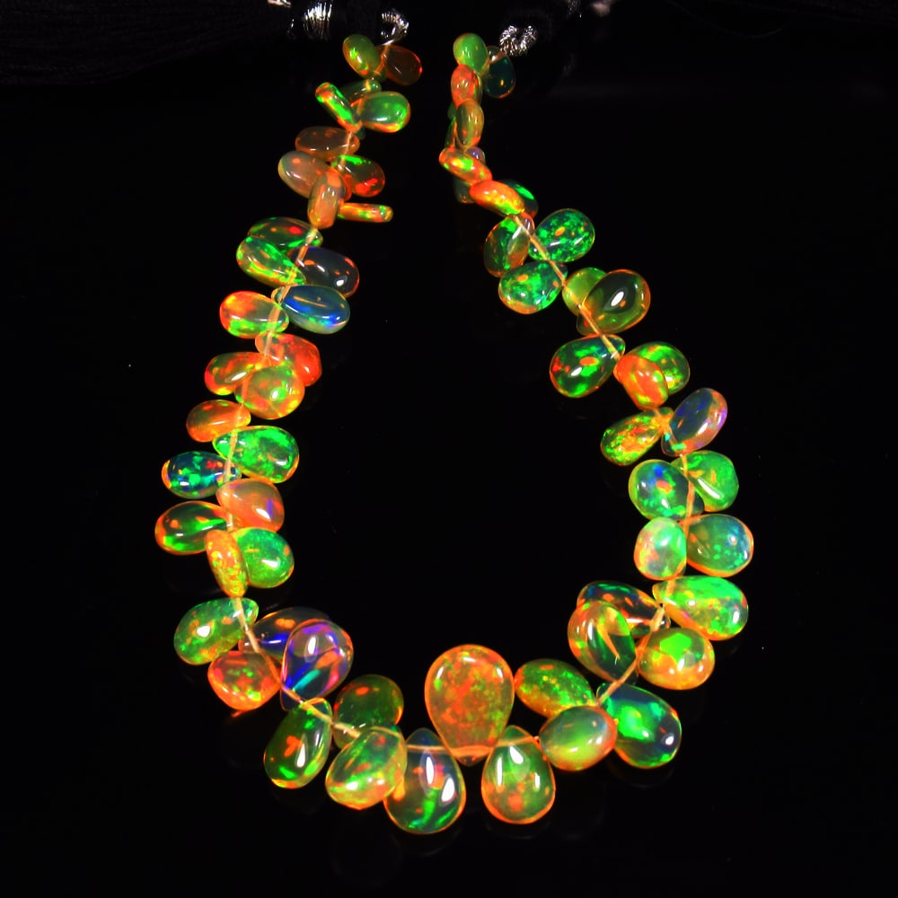 52.73 Ct Natural 67 Drilled Multi-color Fire Opal Loose Beads  Certified Natural earthmined (1 of 3)